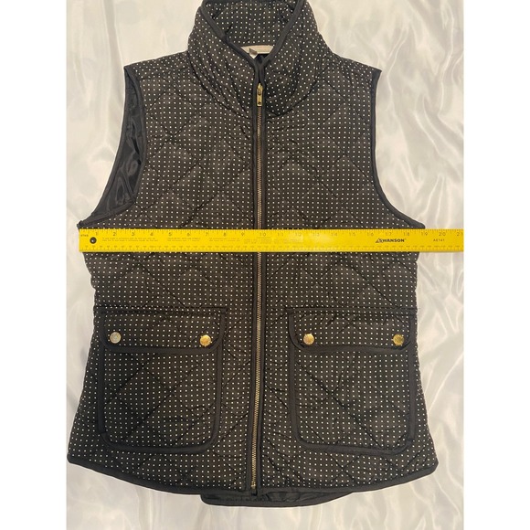 Kenar Quilted Vest Women's Polka Dot Zip Front Puffer Vest Black White Size L - Picture 9 of 10
